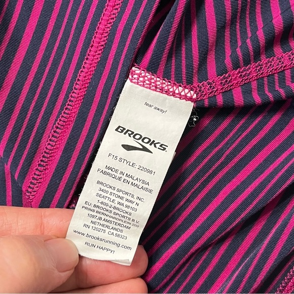 Brooks Super Soft Racerback Tank Top Blue Purple Striped Medium - Picture 7 of 7